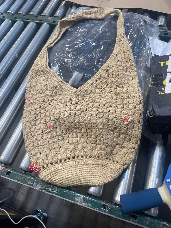 Photo 1 of COOKOOKY Crochet Beach Tote bag Summer Beach Bag for Women Aesthetic Mesh Tote Bag Hippie Bag Knit Bag