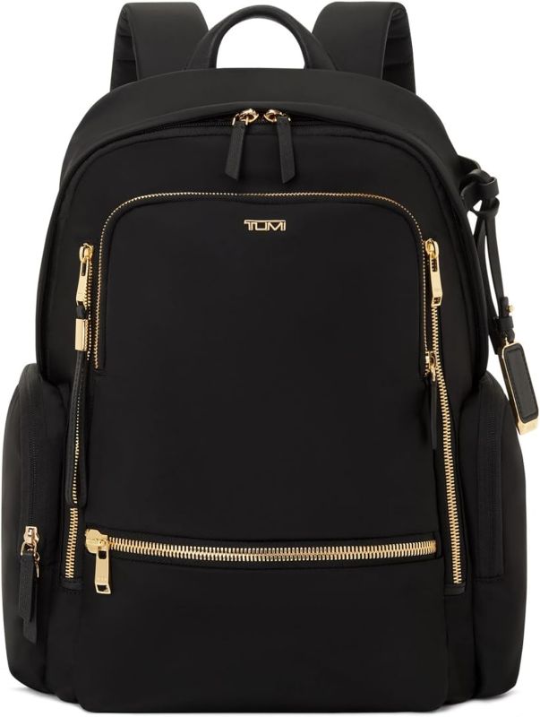 Photo 1 of TUMI - Voyageur Celina Backpack - Women's Work and Travel Bag - 16.0" X 10.6" X 6.5" - Holds Up to 16" Laptop - Black & Gold Hardware