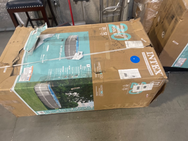 Photo 1 of Intex 26755EH Prism Frame Premium Above Ground Swimming Pool Set: 20ft x 52in – Includes 1500 GPH Cartridge Filter Pump – Removable Ladder – Pool Cover – Ground Cloth