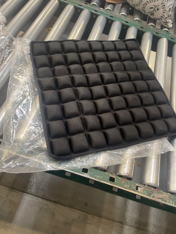 Photo 1 of SUNFICON Air Cushion Inflatable Chair Air Seat Cushion Car Portable Breathable Comfort Cushion Office Wheelchair Pad Orthopedics Pain Pressure Relief Cushion Camping Seat Mat 18 x 16 x1 in Black