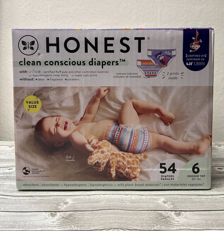 Photo 1 of Diapers Disposable HONEST Co. Clean Conscious 54ct - #6 Rockin Tot 35+ Lbs. NISB
