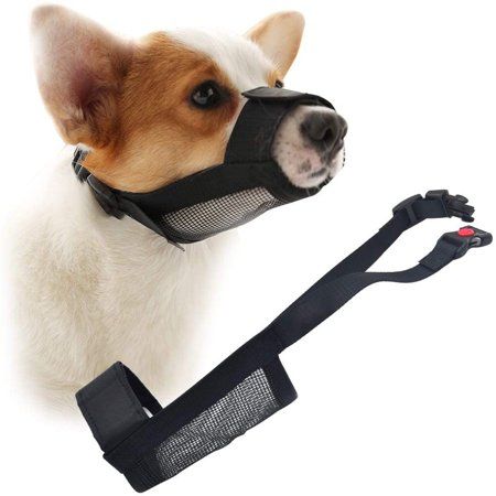 Photo 1 of Dog Muzzles for Biting Nylon Soft Dog Muzzle Secure Adjustable Loop Breathable Mesh Fabric Anti-Biting Anti-Barking Licking for Small to Large Dogs
