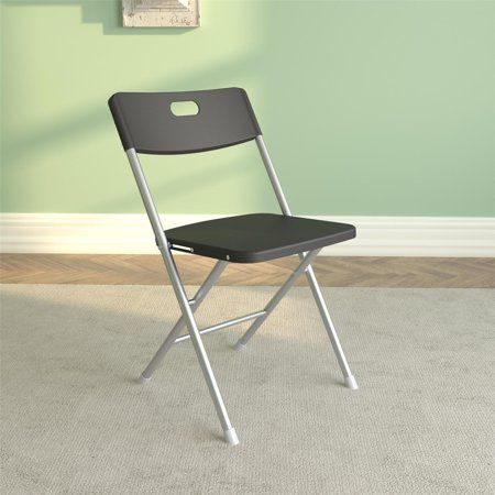Photo 1 of Mainstays Resin Seat & Back Folding Chair Black 4 Count
