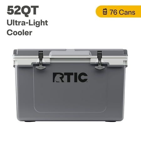 Photo 1 of RTIC 52 QT Ultra-Light Hard-Sided Ice Chest Cooler Fits 76 Cans Dark Grey & Cool Grey