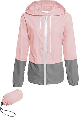 Photo 1 of Avoogue Raincoat Women Lightweight Waterproof Rain Jackets Packable Outdoor Hooded Windbreaker SIZE L
