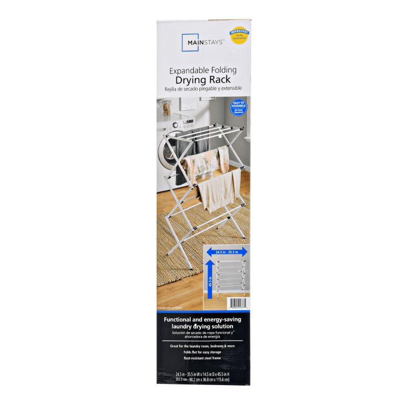 Photo 1 of Mainstays Expandable Steel Laundry Drying Rack White
