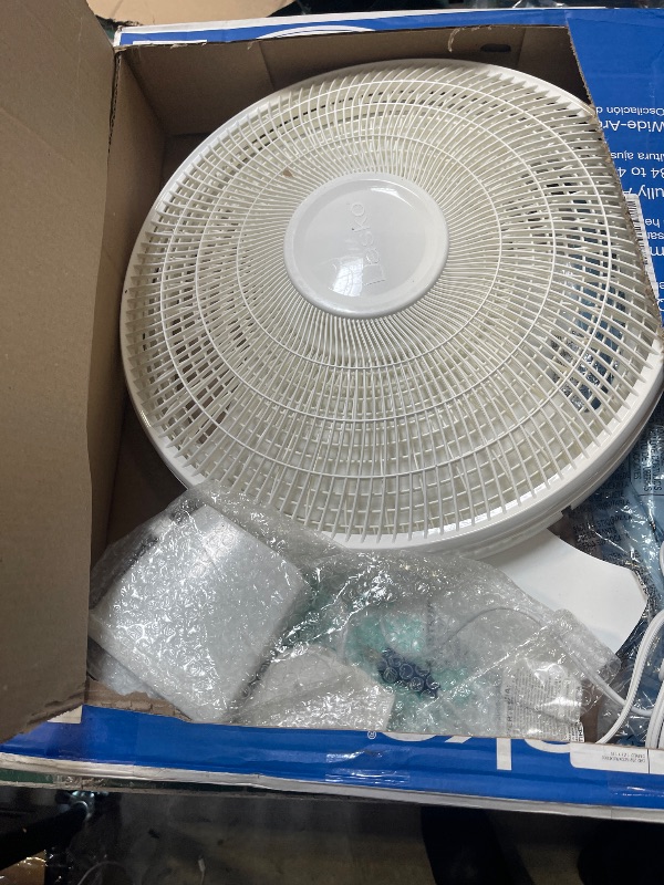 Photo 1 of Lasko 16 Oscillating 3-Speed Pedestal Fan White S16200
