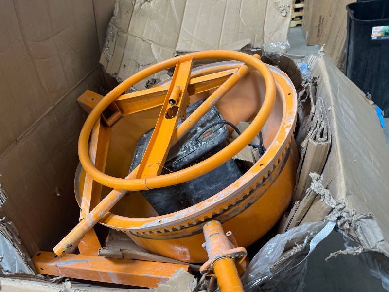 Photo 1 of Cement Mixer, 5 Cu. Ft Electric Concrete Mixer Machine, 650W AC Motor Portable Power Cement Mixers for Mortar, Stucco and Fodder, Orange
