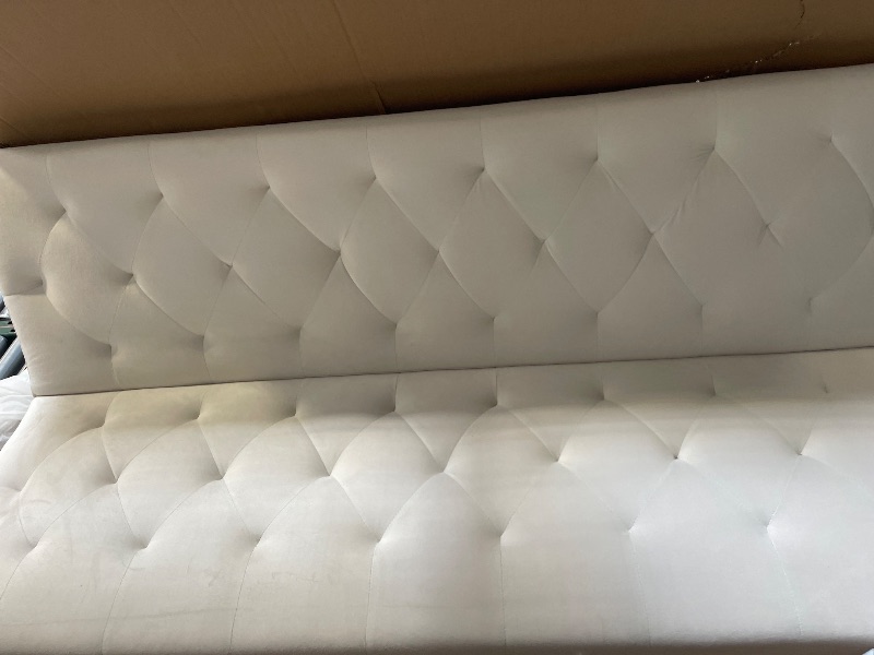 Photo 1 of 71 inch Convertible Love seat Sofa, American Retro Beige Velvet, Suitable for Small Living Room, Bedroom, Office
