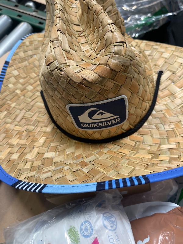 Photo 1 of Quiksilver mens Outsider Lifeguard Beach Straw Sun Hat, Classic Blue, Large-X-Large US