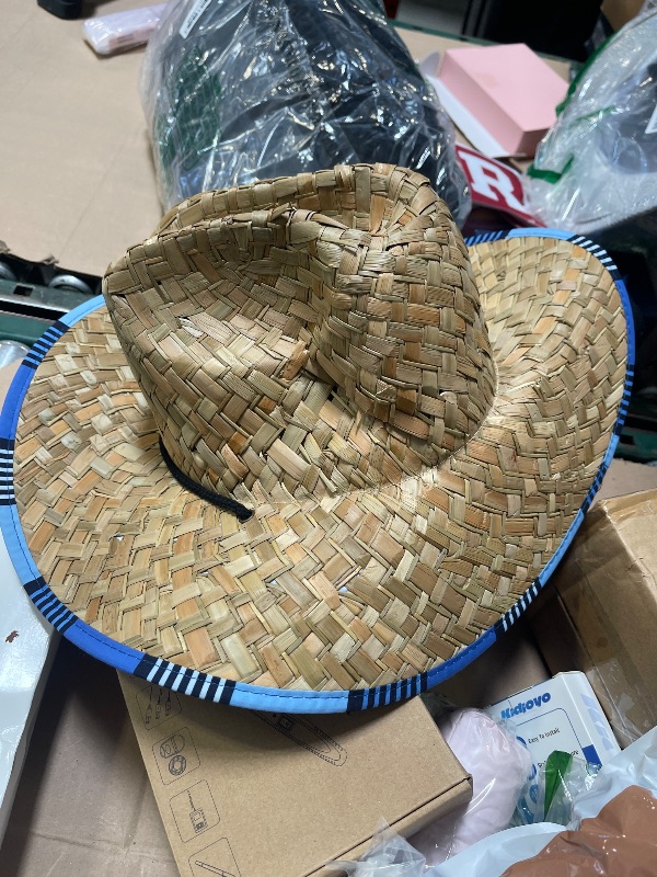 Photo 1 of Quiksilver mens Outsider Lifeguard Beach Straw Sun Hat, Classic Blue, Large-X-Large US