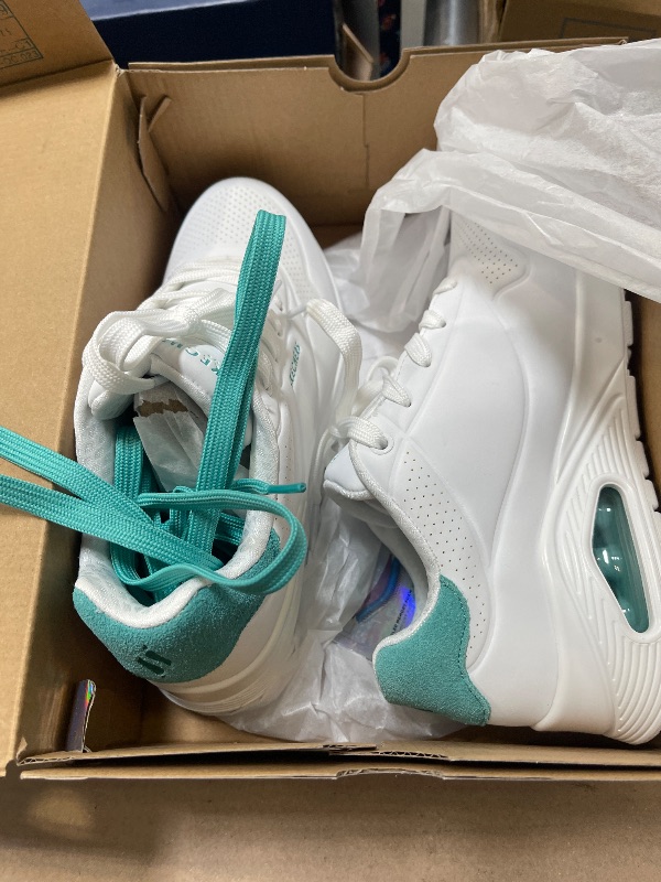 Photo 1 of Skechers Women's Uno-pop Back Sneaker, White/Mint, 7