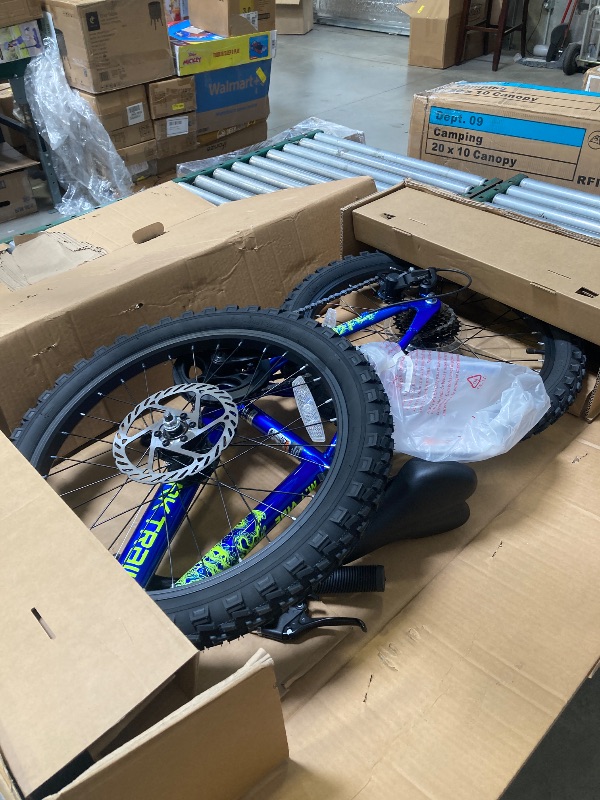 Photo 1 of 20 Ozark Trail Vibe Mountain Bicycle 7 Speed Fits Riders 3 11 -4 4 Blue Teen Unisex
