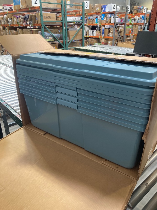 Photo 1 of Hefty 113 Qt Storage Containers 4pk, Smoke Blue