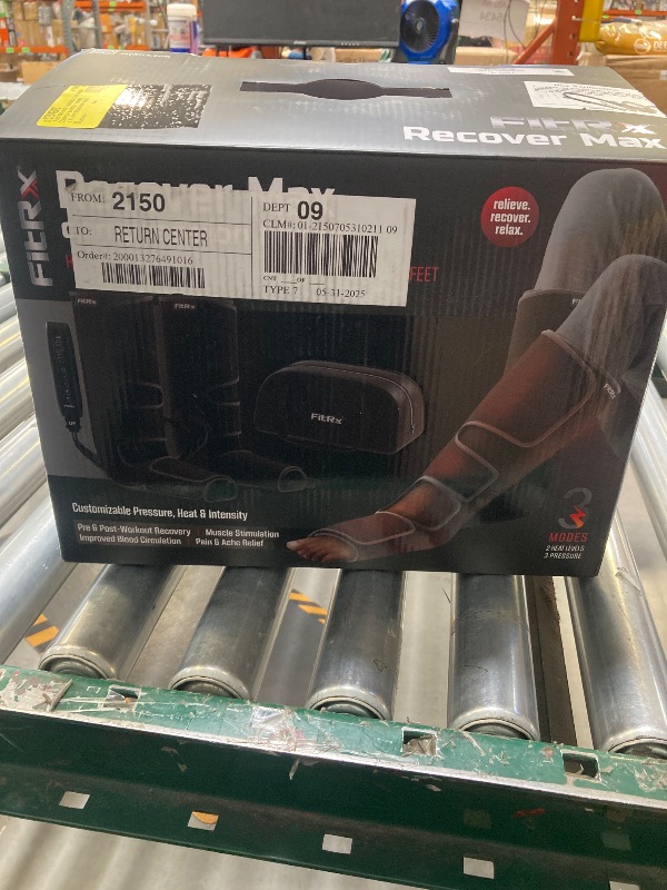 Photo 1 of FitRx RecoverMax Compression Boots Heated Compression Leg and Foot Massager with Multiple Massage Intensity and Heat Levels
