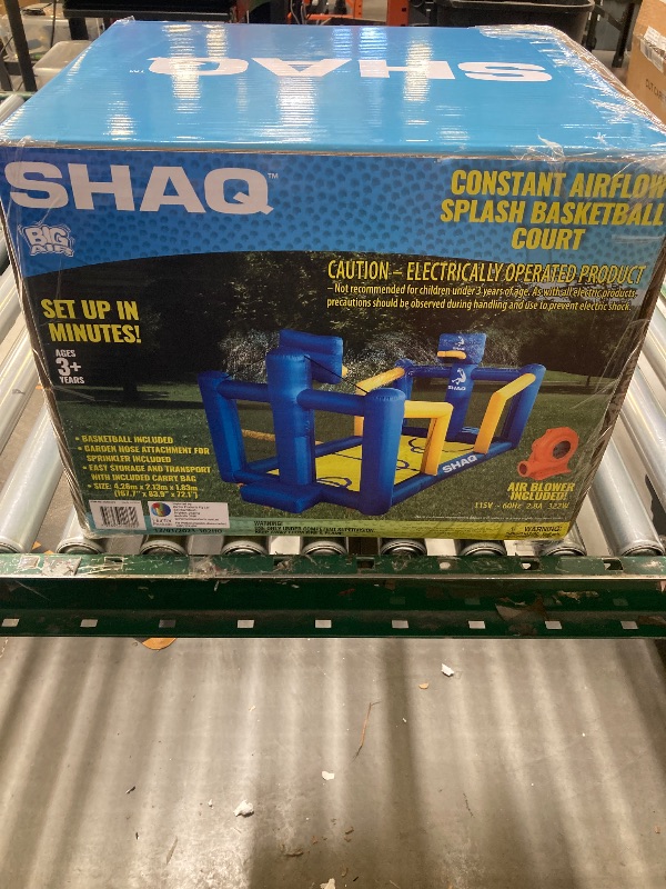 Photo 1 of 14 Shaq Constant Air Inflatable Basketball Court with Sprinkler and Pump for Ages 3-8yrs
