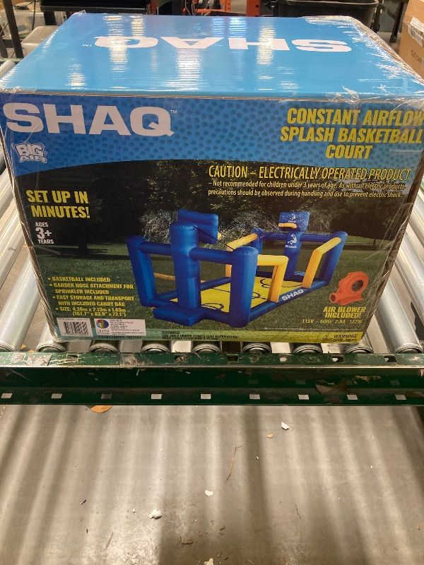 Photo 1 of 14 Shaq Constant Air Inflatable Basketball Court with Sprinkler and Pump for Ages 3-8yrs
