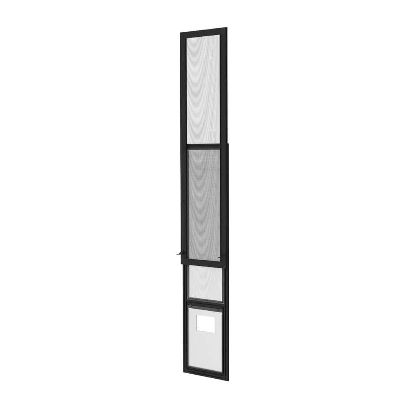 Photo 1 of Hakuna Pets Medium Black Mesh Patio Pet Door Suitable for Screen Sliding Doors for Dogs & Cats up to 42 Lbs