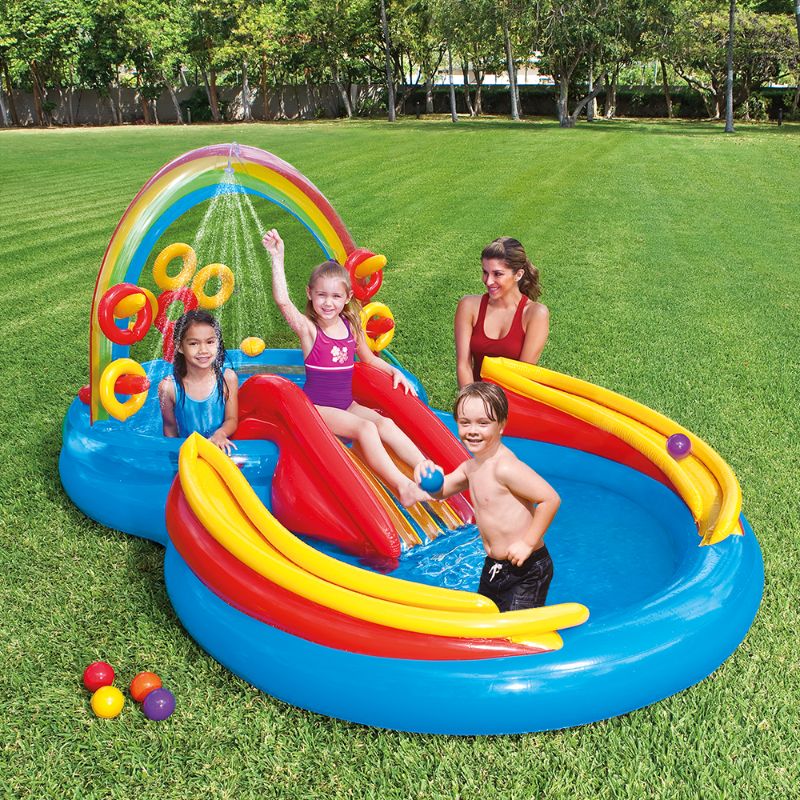 Photo 1 of INTEX Inflatable Kids Rainbow Ring Water Play Center 57453EP
