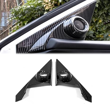 Photo 1 of Front Door Speaker Window A Pillar Cover Trim Compatible with Honda Civic 10th Gen 2016?2021 Interior Car Accessories 2pcs/Set Carbon Fiber Style
