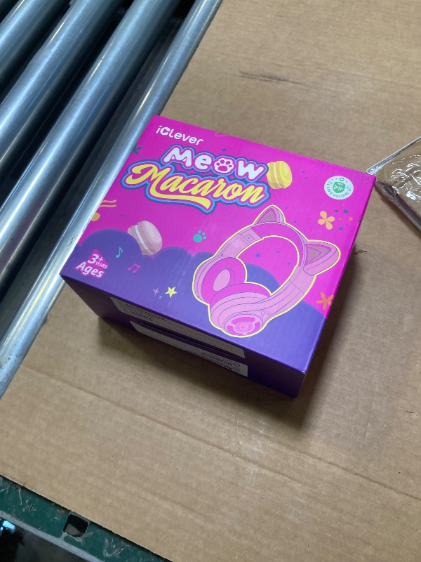 Photo 1 of iClever Cat Ear Kids Bluetooth Headphones, LED Lights Up, 74/85dBA Safe Volume Limited, 50H Playtime,Bluetooth 5.2, USB C, Kids Headphones Wireless for Travel iPad Tablet, Meow Macaron Pink