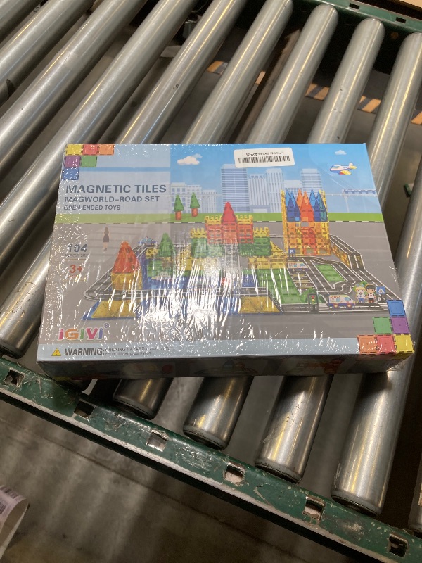 Photo 1 of IGIVI 104 PCS Magnetic Tiles Road Set, STEM STEM Construction Toys for Kids Ages 3-5 5-7 4-8, Magnet Building Blocks for Toddler Toys Games, Christmas Birthday Gifts for 3+ Year Old Boys Girls