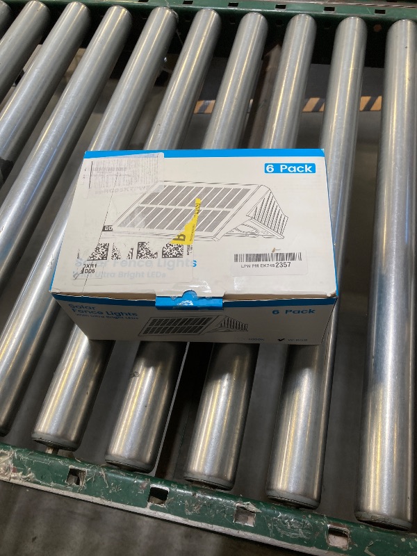 Photo 1 of Fence Lights Solar Powered, 6-Pack Solar Fence Lights Up/Down Flexible Buttons, IP67 Waterproof for Outdoor, 100LM Bright, Auto Dusk to Dawn for Wall/Stairs/Yard/Railing/Deck/Pathway (White & RGB)