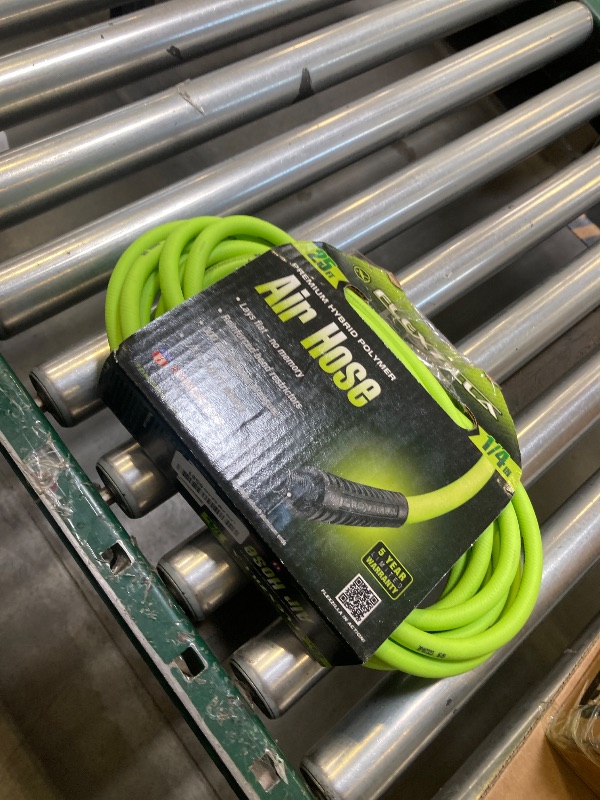 Photo 1 of Flexzilla Air Hose, 1/4 in. x 25 ft., 1/4 in. MNPT Fittings, Heavy Duty, Lightweight, Hybrid, ZillaGreen - HFZ1425YW2