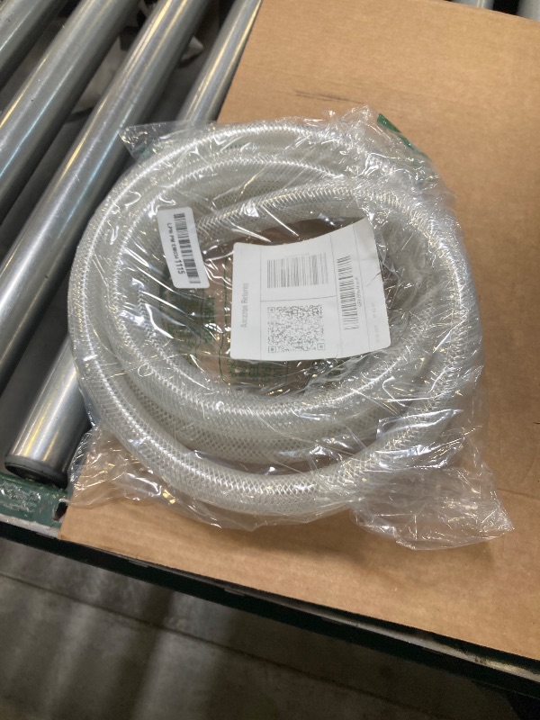 Photo 1 of 3/4" ID x 1" OD - 10 Ft High Pressure Braided Clear PVC Tubing Flexible Vinyl Tube, Heavy Duty Reinforced PVC Hose Tubing, BPA Free and Non Toxic