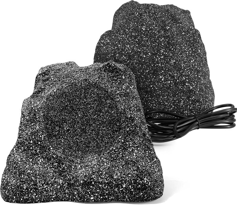 Photo 1 of Herdio 8" Outdoor Rock Bluetooth Speakers IPX7 Waterproof 600 Watt Resin Material All Weather for Deck Pool Backyard Patio Garden BBQ (1 Pair)
