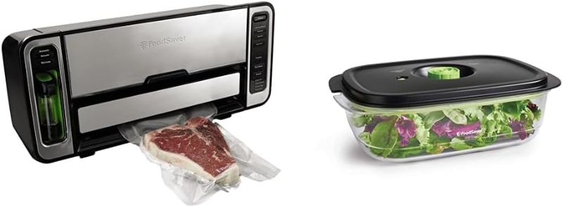 Photo 1 of FoodSaver 5800 Series Vacuum Sealer Machine & 2129973 Preserve & Marinate 10 Cup Vacuum Seal -Container for Quick Marinating or Freezer and Pantry Storage, Clear
