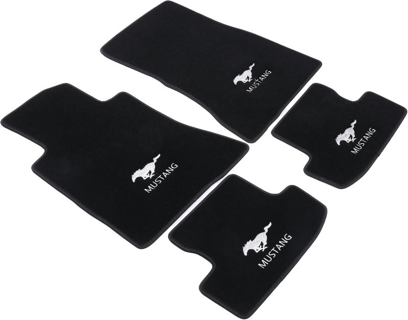 Photo 1 of Custom for Ford Mustang 2015-2024 Carpet Mats Non-Slip Night Light Logo Full Coverage Easy to Clean and Install