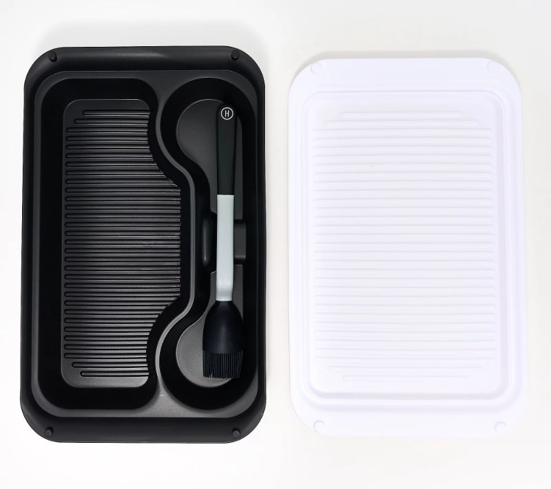 Photo 1 of Henning Lee BBQ Prep Tray with Lid & Marinating Brush
