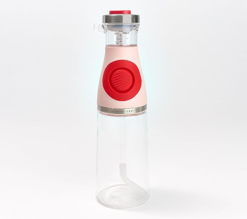 Photo 1 of Oil & Vinegar Glass Bottle Measuring Dispenser Model K90317 (Red)
