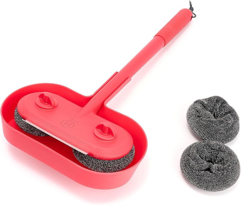 Photo 1 of Power Scour 3.0 Bristleless Grill Cleaning Brush Set (Red)
