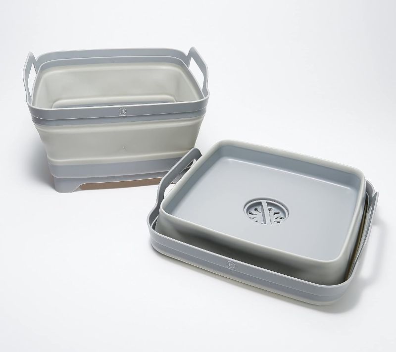 Photo 1 of Set of 2 Collapsible Dish Drainers (Gray)
