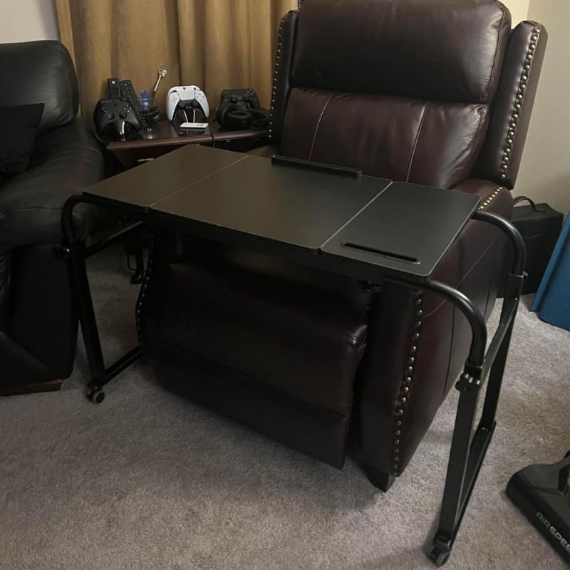Photo 1 of Overbed Table with Wheels Laptop Desk Cart Table Over The Bed Table Adjustable Height and Length for Hospital and Home use