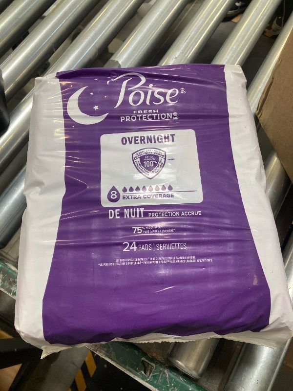 Photo 1 of Poise Incontinence Pads & Postpartum Incontinence Pads, 8Drop Ultimate Absorbency, Regular Length, 24 Count
