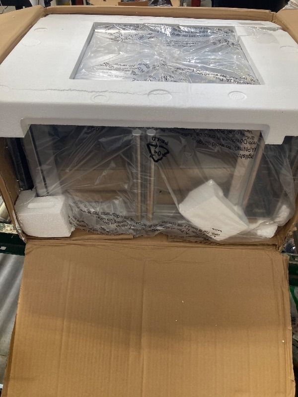 Photo 1 of Oster Air Fryer Oven 10-in-1 Countertop Toaster Large Enough for 2 Pizzas Stainless Steel French Doors XL Sized
