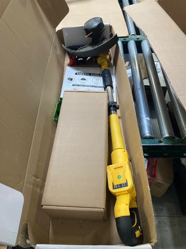Photo 1 of Cordless  Wacker for Dewalt 20V MAX Battery, 4-in-1 Electric Weed Eater, String Trimmer with 5 Blades, for Lawn, Yard and Bush Trimming (No Battery) (Yellow)