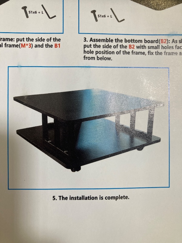 Photo 1 of Mobile Printer Stand 2 Tiers, Black 