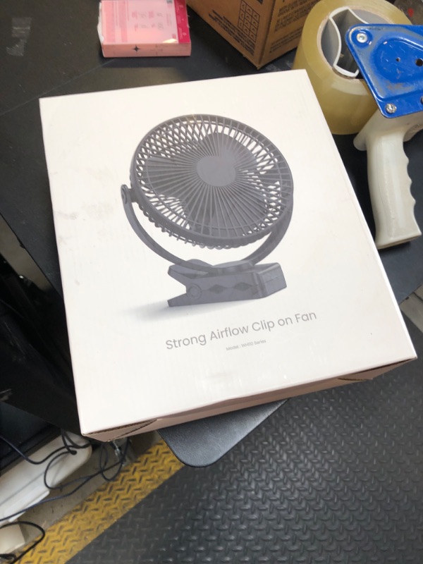 Photo 1 of Koonie 10000mAh Clip on Fan Rechargeable, 8-Inch Battery Operated Desk Fan, USB Fan, 4 Speeds, Strong Airflow, Sturdy Clamp for Golf Cart Office Desk Outdoor Travel Camping Tent Gym Treadmill,Black