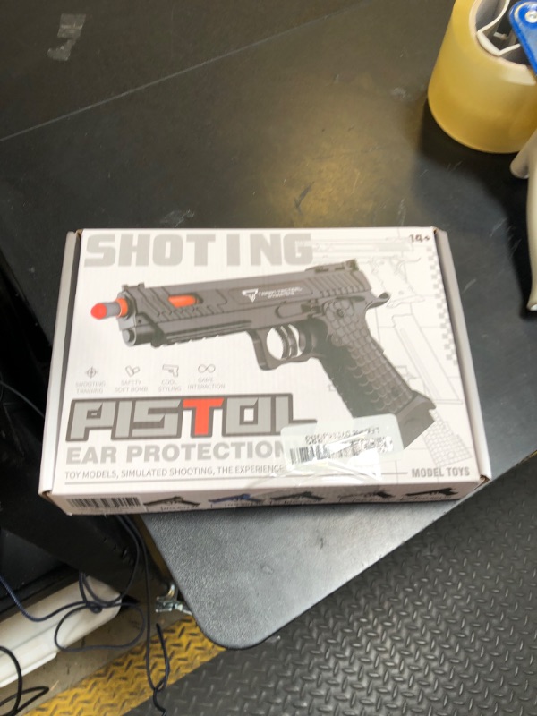 Photo 1 of Soft  Toy  With Shell Ejecting,Fidget Toy Gun with 120 Soft Bullets, 18 Shells and 2 Magazines,Christmas Birthday Gifts for Boys Kids Adult Age 8+(Black)