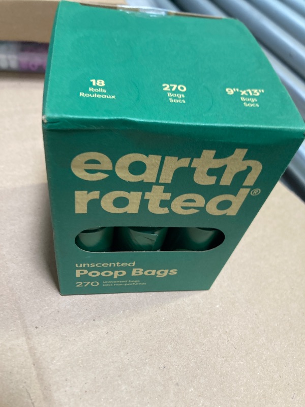 Photo 1 of Earth Rated Poop Bags for Dogs, Guaranteed Leak Proof and Extra Thick Waste Bag Refill Rolls, Unscented, 270 Count