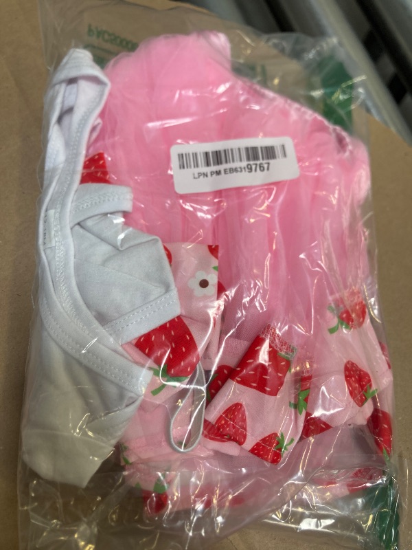 Photo 1 of YOUNGER TREE Baby Girls 1st Birthday Outfit Mermaid/Flowers Romper Sequin Bowknot Tutu Skirt Set One Years Old Clothes Birthday Gifts (Sweet one+Strawberry, 12-18 Months)