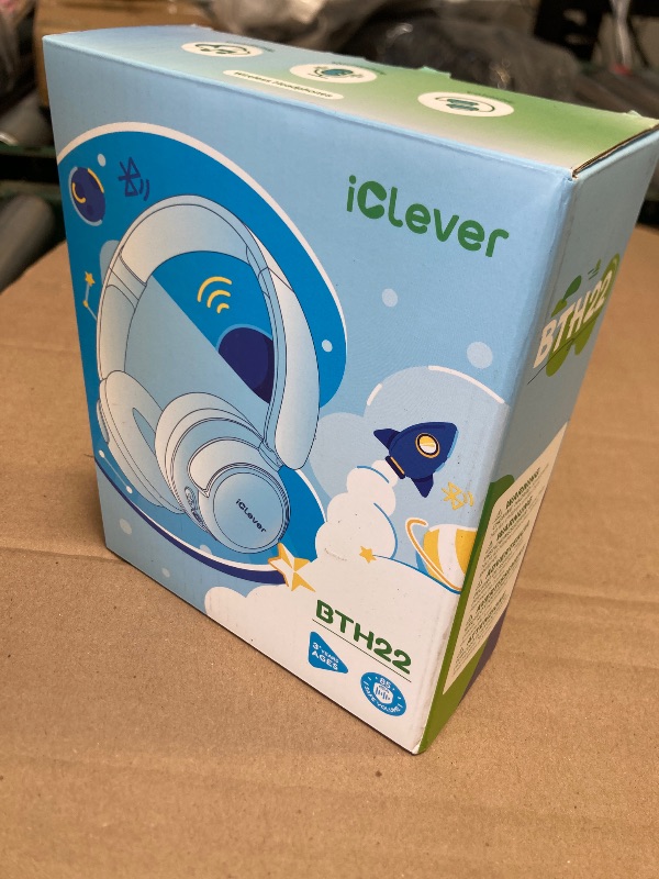 Photo 1 of iClever BTH22 Kids Bluetooth Headphones, 60H Play Time, USB C Fast Charging, Bluetooth 5.4, AUX Cord,Safe Volume 74/85 dBA,Toddler Headphones for iPad/Tablet/Travel/School, Blue