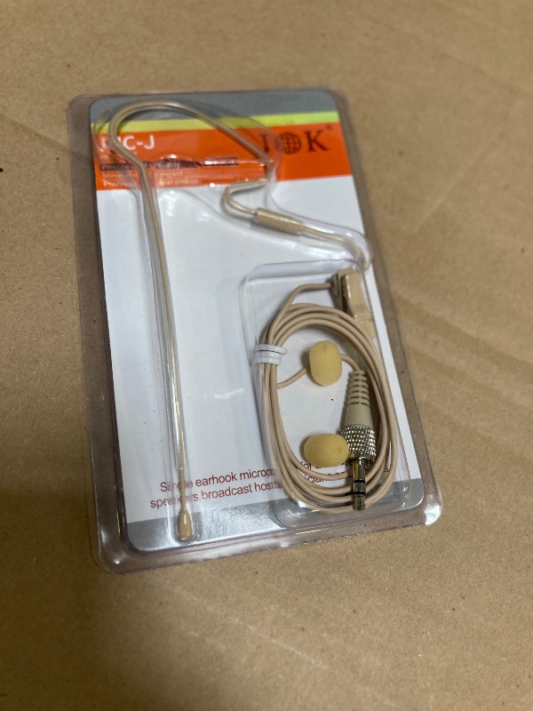 Photo 1 of J K Low Profile Light-Weight Headset Headworn Earhook Microphone MIC-J S90 Compatible with Sennheiser Wireless System