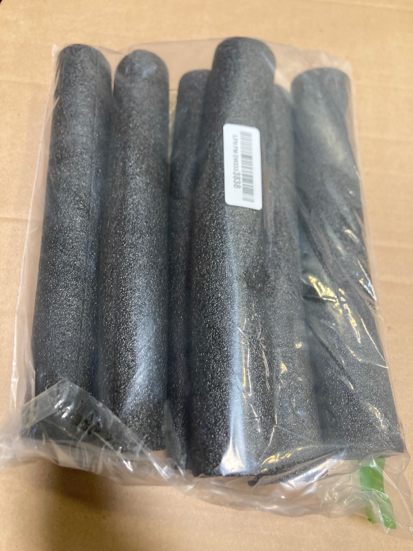 Photo 1 of Duck Brand Foam Pipe Covers, Pipe Insulation Foam Tubes for Hot and Cold Water Pipes, Pre Slit and Self Sealing Adhesive Edge, 0.75 in. x 1 Ft., 6 Sticks Per Package, 6 Feet Total, Black