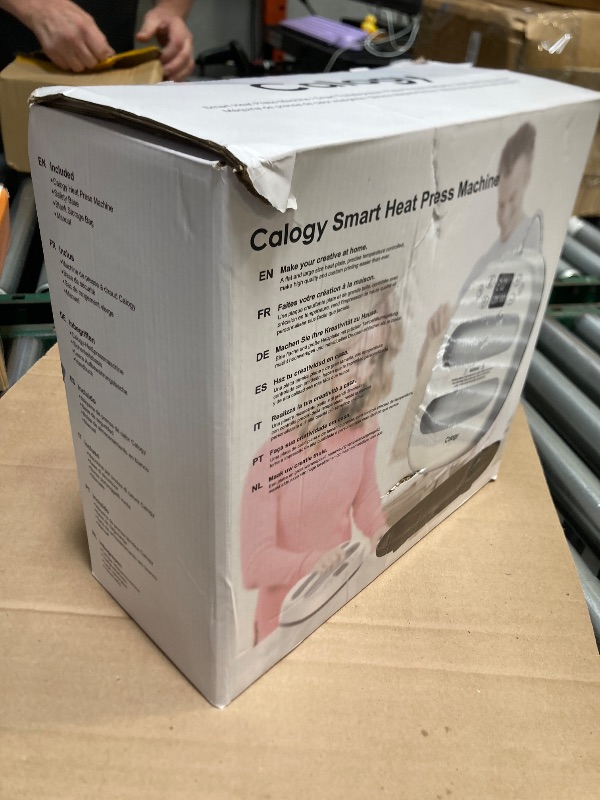Photo 1 of Calogy Heat Press Machine for T-Shirts 10"X10", Portable Heat Press Fast Up to 410?(210 ºC), Precise Temp Control, 15 Mins Auto Off for Bag, Pillows, Sublimation Vinly Transfer (White Pink-10 * 10IN)