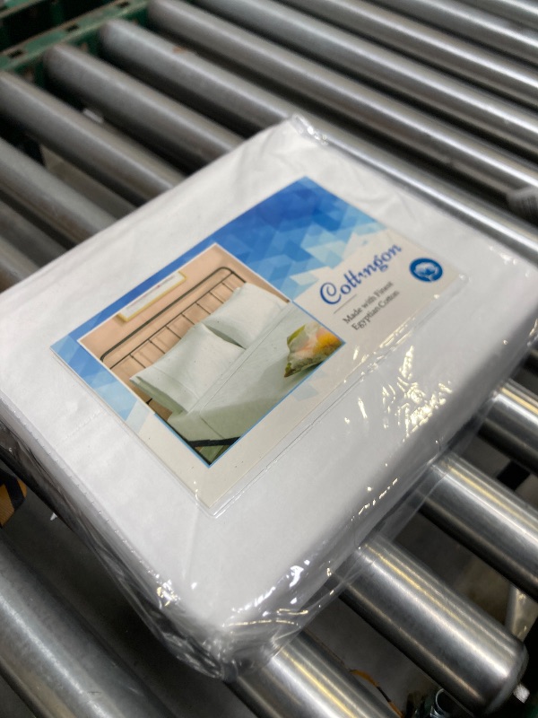 Photo 1 of Cottingon 4 Piece Twin XL Dorm Bedding Set for College, 100% Long Staple Premium Egyptian Cotton, Soft Moisture Wicking Bed Sheets, Fits Upto 15" Deep Mattress 39"X80" Extra Long, White